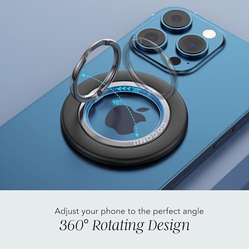 Cocomii Eco-Friendly 360° Magnetic Phone Ring Holder – Ultimate Grip and Kickstand for Mag Safe i Phones, Compatible with 16 Pro Max, 15, 14, 13, 12, Plus, Mini – Stylish Black Design for Enhanced Versatility and Secure Use