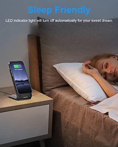 NANAMI Qi-Certified Fast Wireless Charging Stand – Ultimate Compatibility for Samsung Galaxy S25/S24/S23/S22/S21/S20 & i Phone 16/16 Pro/16 Pro Max/15/14/13 – Sleek Design, Rapid Power Delivery, and Adjustable Viewing Angles for a Seamless Charging Experience