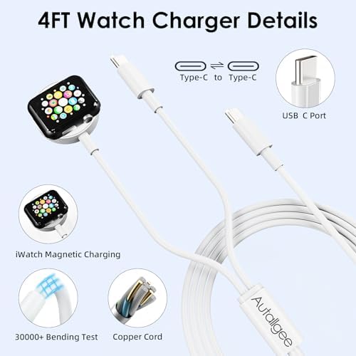 Revolutionize Your Charging Game with the MFi Certified 2-in-1 USB C Cable & 20 W Wall Adapter – Effortlessly Power Your i Phone 16/15 and Apple Watch Ultra/SE/2-9 Simultaneously with a Durable 4 FT Charging Solution for Enhanced Convenience and Speed