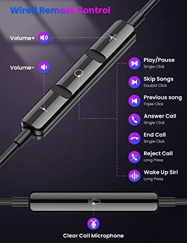i Mangoo Magnetic Hi Fi Stereo Bass Wired Earbuds with MFi Certification – Premium Lightning Earphones for i Phone 14, 13 Pro Max, 12 Mini & More – Enhanced Audio Experience with Built-in Microphone & Volume Control – Stylish Purple Design for Everyday Comfort and Portability
