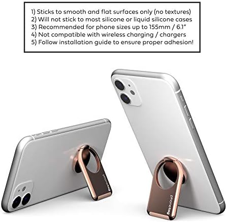 phonetag Magnetic Phone Stand & Ring Grip – Innovative 3-in-1 Design for Ultimate Portrait and Landscape Viewing, Enhanced One-Handed Control & Security, Compatible with Most Smartphones, Sleek Silver Finish