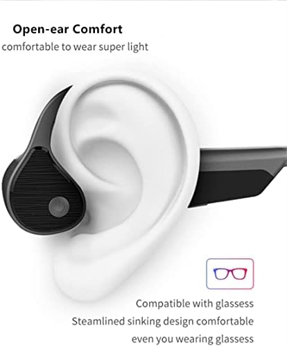 Revolutionary Open-Ear Bone Conduction Headphones – Wireless Bluetooth Sport Earbuds with IP68 Waterproof Shield, Integrated Microphone, and Night Visibility Feature for Enhanced Workout Performance – Perfect for Running, Gym Sessions, Hiking, and Cycling (Grey)