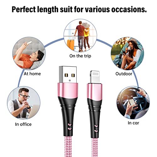 Dayaoncy 10 FT Pink USB C Charger Cable – Dual Pack of Fast Charging Cables with 100 W Power Delivery for i Phone 15/16 Pro Max, Android Devices, Tablets, and Laptops – Superior Durability and Stylish Design for Ultimate Convenience