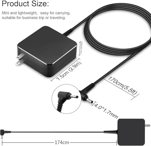 High-Performance 65 W Laptop Charger for Lenovo Idea Pad Series – Reliable Replacement AC Adapter for Models 110, 320, 330, S145 & S340 – Fast Charging, Enhanced Compatibility, CE/FCC/ROHS Certified, 1-Year Warranty, Ideal for On-the-Go Professionals and Students