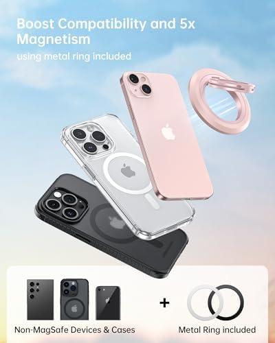Syncwire Magnetic Phone Ring Holder – Titanium Alloy Kickstand for i Phone 12-16 Pro Max & Compatible Android Devices – Ergonomic Design, Enhanced Mag Safe Stability, Lightweight Grip for Ultimate Hands-Free Convenience