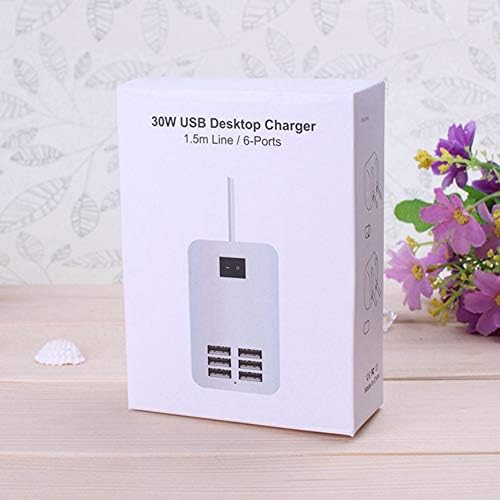 High-Efficiency 6-Port USB Charging Station – Advanced Multi-Device Power Hub with Integrated On/Off Switch – Sleek Black Finish for Seamless Charging of Smartphones, Tablets, and More – Perfect for Home & Office Environments