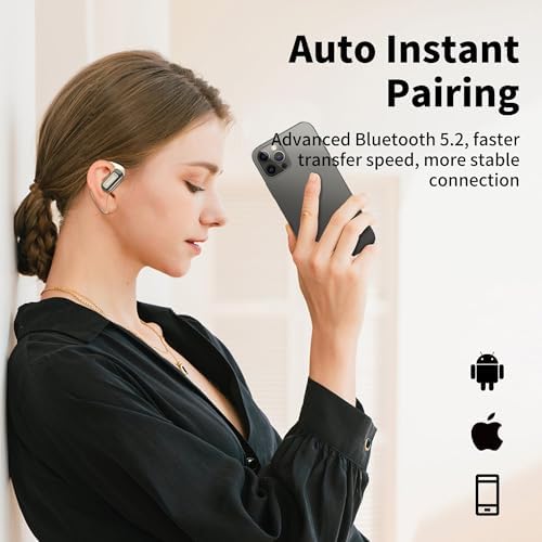 Elevate Your Active Lifestyle with BUGANI Bluetooth 5.2 Open Ear Headphones – Sport-Optimized Wireless Earbuds Offering 32 Hours of Playtime, Rapid Charging, and Waterproof Durability for Enhanced Sound and Environmental Awareness During Running and Cycling