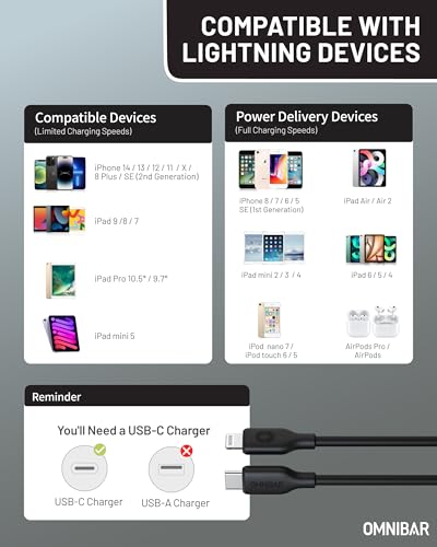 Premium 6 FT USB to Lightning Cable – MFi Certified Silicone Charger for i Phone and i Pad – Fast Charging and Enhanced Durability for i Phone 14/13/12/11 Pro/Max, i Pad Air/Mini/Pro, Air Pods, Beats X – Versatile Charging Solution for Home, Car, and Office