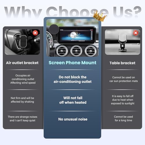 Magnetic Car Phone Holder for Mercedes CLA, GLA, A-Class (2015-2019) – Enhanced 360° Rotating Mount with Mag Safe Compatibility for Safe Navigation and Hands-Free Calling – Ideal for 8-Inch Displays – Elevate Your Driving with Superior Stability and Chic Aesthetics