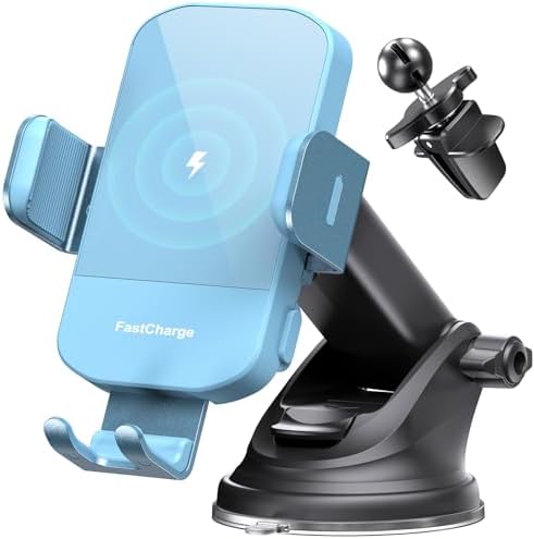 CHGeek 15 W Wireless Car Charger & Auto-Clamping Phone Mount – Fast Qi Charging Solution for i Phone 15/14/13/12/11 Pro Max & Samsung Galaxy S25/S24/S23/S22/S21/S20 – Stylish Pink Design for Modern Drivers – Effortless Device Security & Optimal Viewing Angles