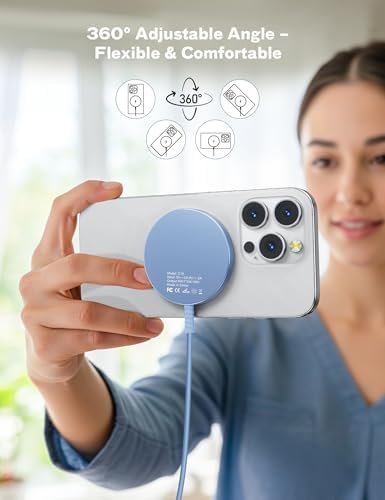Bohuma Magnetic Wireless i Phone Charger – Fast Mag-Safe Charging Pad for i Phone 16, 15 Pro Max, 14 Pro Max, 13, 12 Pro Max & Air Pods Pro – Sleek Design for Home and Office – Effortless Alignment & Enhanced Power Efficiency