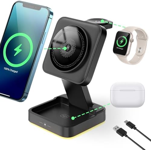 Ultimate 4-in-1 Wireless Charging Hub with 15 W Fast Charge – Magnetic, Portable Design for Phone, Watch, and Headset – Type-C Interface, Overcharge Safety, and Enhanced Device Compatibility