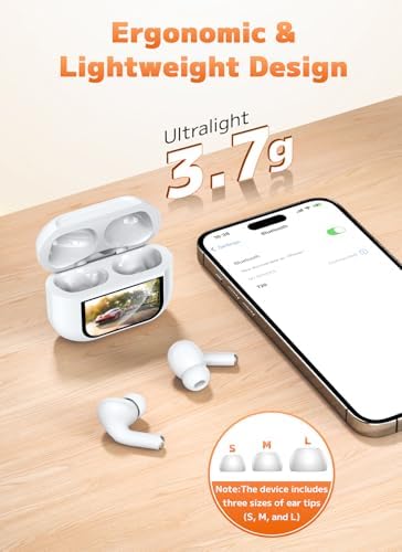 Advanced Bluetooth 5.4 Wireless Earbuds with Active Noise Cancelling (ANC) and Immersive Deep Bass – Uninterrupted 48-Hour Playtime for Ultimate Comfort and Connectivity, Ideal for Workouts, Travel, and Home Entertainment