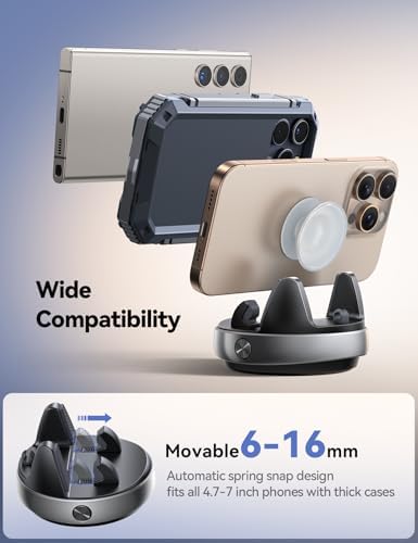 JOYROOM 360° Rotating Car Phone Holder – Anti-Slip Dashboard Mount for Seamless Smartphone & GPS Integration – Sun Glare Blocking for Clearer Navigation – Universally Compatible with Pop Grips & Mobile Devices – Superior Stability for a Safe Driving Experience