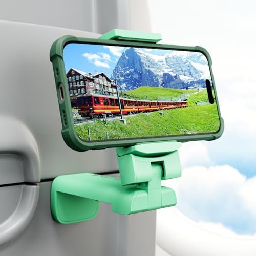 2 Pack Klearlook Universal Airplane Phone Holder – 360° Rotating Airplane Phone Mount for Travel, Desk & Flight Use | Handsfree Adjustable Phone Stand | Travel Essentials Accessories – Enhanced Compatibility and Speed