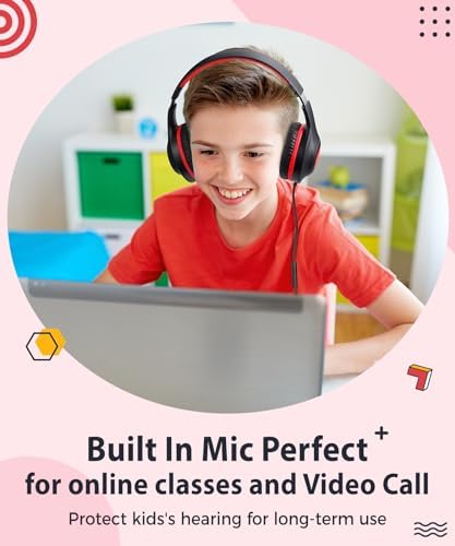 Rockpapa C24 Foldable Kids Headphones with Microphone – Lightweight Wired Audio Solution in Eye-Catching Purple & Green for School, Travel, and Play – Ideal for Young Listeners with Enhanced Compatibility and Superior Portability