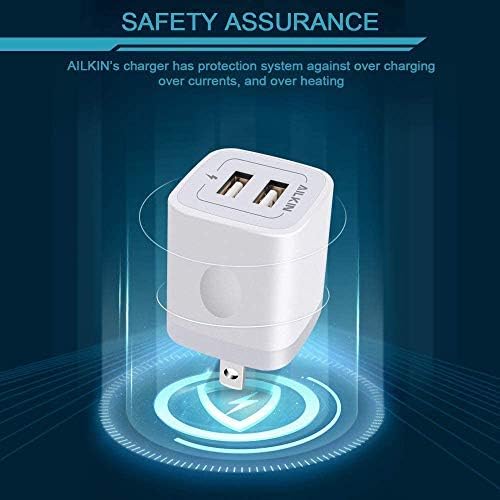 5-Pack Dual Port USB Wall Charger – Fast Charging Power Adapter Cube for i Phone 16, Samsung Galaxy, and More – Compact Travel Brick with Safety Features for Quick Device Charging and Enhanced Compatibility – Ideal for Home and On-the-Go Use