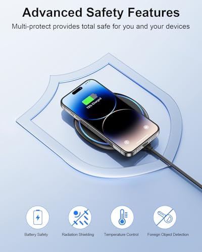 NANAMI Dual Pack Fast Wireless Charger – Qi Certified 10 W Charging Pad for i Phone 15/14/13/12/SE 2020/11 Pro & Samsung Galaxy S25/S24/S23/S22/S21/S20/Note 20 – Effortless Device Compatibility & Enhanced Speed for Air Pods Pro/3/2 – Sleek, Portable Design with Non-Slip Surface for Uninterrupted Charging