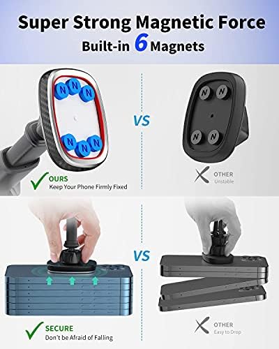 Ultimate APPS2 Magnetic Car Phone Mount – Versatile Dashboard & Windshield Suction Cup Holder with 6 Robust Magnets, Adjustable Telescopic Arm, Perfect for i Phone/Android & All Smartphones – Elevate Safety and Convenience While Driving