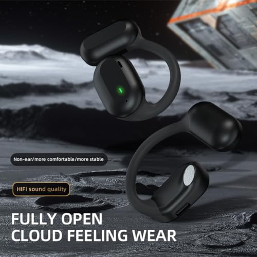 Ultra-Lightweight Wireless Bluetooth Over-Ear Hook Headset – Seamless Touch Control Earphones for Business Professionals & Active Lifestyles – Sweat-Resistant Design for Enhanced Durability and Comfort – Ideal for Multitasking and Outdoor Use – Perfect Black Accessory for Effortless Connectivity