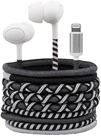 URIZONS Vibrant Nylon Braided Wired Earbuds – Tangle-Free In-Ear Headphones Compatible with i Phone 7, 8, 11-14 – Enhanced Sound Clarity and Comfort for Ultimate Audio Experience