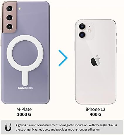 Sinjimoru for MagSafe Sticker, Magnetic Ring for Phone Case, Adaptor for MagSafe Magnet, 1000g Magnet Strength, Wireless Charging, M-Plate Black – Enhanced Compatibility and Speed