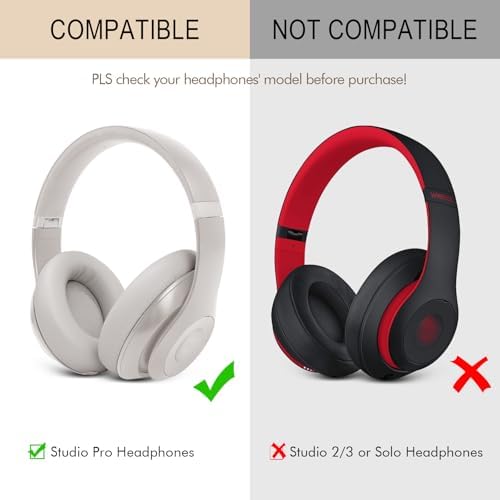 Revolutionize Your Listening with GVOEARS Navy Blue Ear Pads – Premium Protein Leather Replacement Cushions for Beats Studio Pro Wireless Headphones, Unmatched Comfort & Acoustic Excellence, Secure Adhesive for Long-Lasting Fit