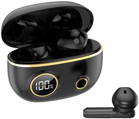 Acuvar Bluetooth 5 Waterproof Earbuds with Microphone – Rechargeable USB-C Case & LCD Display for i OS & Android Devices (Purple) – Superior Sound, Ergonomic Comfort & Adventure-Ready Design