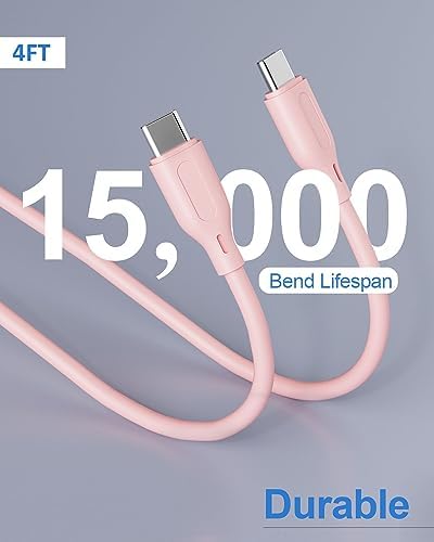 Lemi Power Block 20 W Fast USB C Wall Charger Duo – Sleek Pink Type C Adapter with 4 FT Cable for Quick Charging – Perfect for Samsung Galaxy S22, Google Pixel, Mac Book and More – Stylish, Portable, and Efficient Power Solution