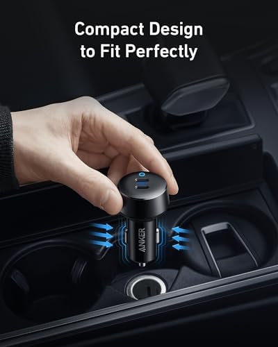 Anker 40 W Dual-Port USB C Car Charger – Rapid Power IQ 3.0 Adapter for i Phone 16, Galaxy S22/S20/S10, Google Pixel, i Pad – Compact and Efficient On-the-Go Charging Solution for Multiple Devices