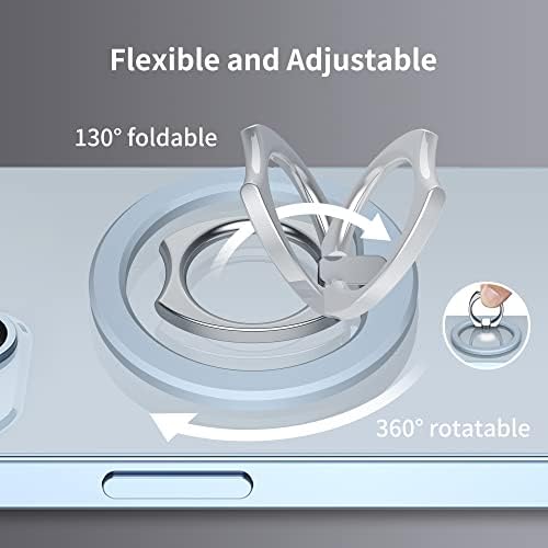 PROfezzion Ultra-Slim Magnetic Ring Holder for Mag Safe – Lightweight Zinc Alloy Phone Grip for i Phone 16/15/14/13/12 Pro Max Plus with Mag Safe Case – Effortless Attach and Detach, 360° Rotation & 130° Angle Flexibility – Ideal for On-the-Go Use and Mag Safe Car Mount Compatibility – No Residue, Strong 3.2 lb Grip