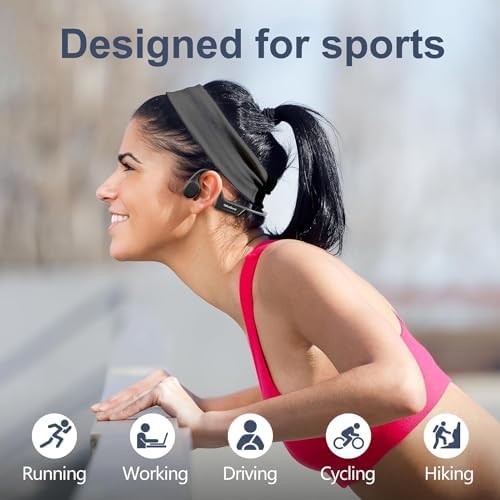 Revolutionize Your Workout with Waterproof Bone Conduction Headphones – Bluetooth 5.3 Open-Ear Sports Earbuds for Active Lifestyles – 10-Hour Battery Life and Built-in Microphone for Seamless Communication – Lightweight Ergonomic Design Perfect for Running, Cycling, and Gym Activities – Stay Alert and Enjoy Premium Sound Quality While Staying Connected