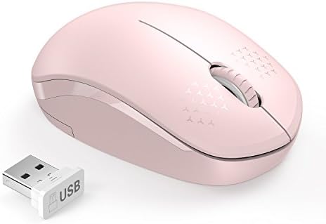 Light Blue Wireless Mouse – Ultra-Quiet 2.4 GHz Noiseless Computer Mouse with USB Receiver for Seamless Windows Experience – Portable, Ergonomic Design for Home, Office, or Travel