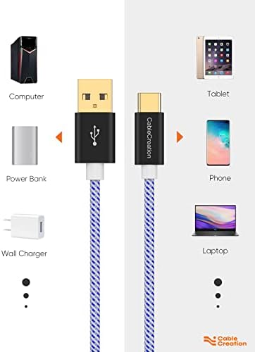 Compact USB C Cable Duo – 0.5 FT Braided Fast Charging Cables for Seamless Data Transfer | 3 A Power & 480 Mbps Speed | Ultimate Compatibility for Mac Book Air, Galaxy S22 Ultra, Stylus Pen, and More | Durable Design | Ideal for On-the-Go Connectivity