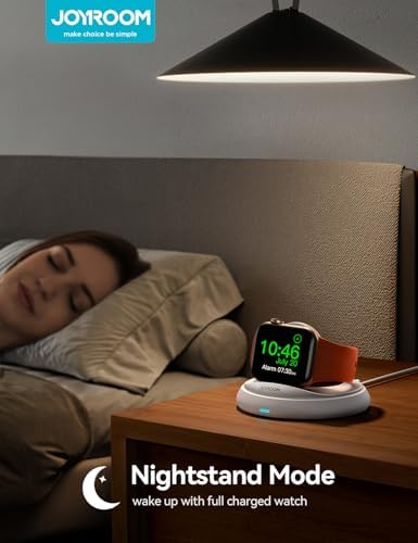 Revolutionize Your Apple Watch Charging with JOYROOM Portable Magnetic Dock – Fast Charging Stand for Apple Watch Series 10-2 & SE, Foldable Travel Design, Nightstand Mode for Effortless Alarm & Time Access, Sleek Black Finish, Durable & Efficient Power Solution for Home or On-the-Go Use