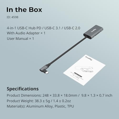 Revolutionize Your Mobile Filmmaking with the Small Rig 4-in-1 USB-C Hub – Powerful PD 100 W Charging, Dual High-Speed USB Ports, and Cold Shoe Mount for Flawless Audio Integration – Essential Tool for Professional Videographers and Photographers