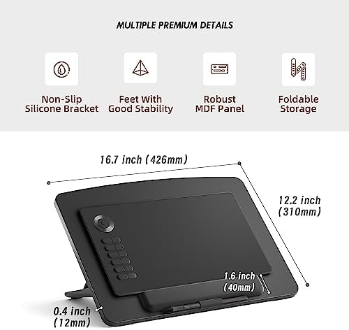 Ultimate Adjustable Extra Large Tablet Stand for Enhanced Digital Artistry – Foldable and Ergonomic Holder Compatible with i Pad, Fire HD, Galaxy Tab, Surface Pro, and More (7-23.8 inches) – Perfect Stability and Portability for Creators and Professionals