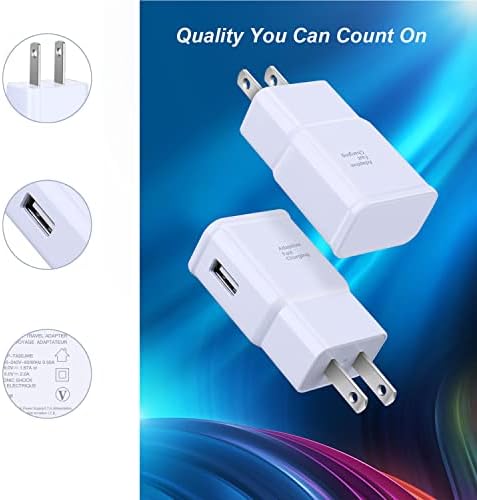 Qihop Adaptive Fast Charging USB Wall Charger 4-Pack – Ultra-Compact Travel Adapter for Samsung Galaxy & i Phone – High-Speed Power Delivery with Enhanced Safety Features for On-the-Go Charging Efficiency