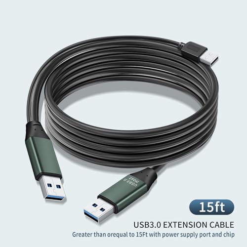 Kumiho 15 Ft USB 3.0 Male to Male Cable – Ultra-Fast 5 Gbps Data Transfer for Seamless Connectivity, Versatile Compatibility with Hard Drives and Laptops, Durable PVC Jacket for Long-Lasting Use, Flexible Setup Ideal for Home and Office