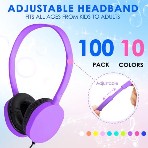 Classroom-Ready 10 Pack Kids Headphones – Ultra-Comfortable & Robust Earbuds for Students, Toddlers, and Teens – Superior Sound Quality & Multi-Device Compatibility – Perfect Headphone Set for Enriching Educational Engagement