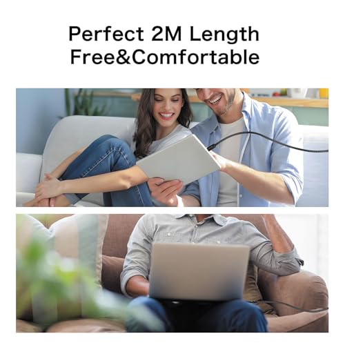 Ultra-Fast Charging 2-Pack USB C to USB C Cable – 100 W Power Delivery with 5 A Speed for i Phone 16 Max, Mac Book Pro & i Pad – 6 FT Durable Nylon Braided Design for Tangle-Free Use, Perfect for Home & On-the-Go Charging