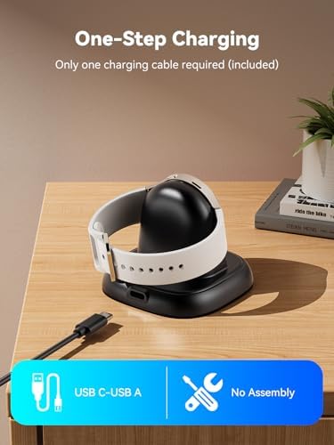 Sleek Magnetic Wireless Charger for Samsung Galaxy Watch 7, Ultra, 6, 5 & 4 – LVFAN Quick Charge Dock with Elegant Design for Home & Office – Robust Smartwatch Charging Solution for Enhanced Style and Efficiency