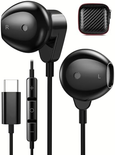 Enhance Your Audio Journey with COOYA USB C Wired Earbuds – Hi-Fi Stereo Sound, Noise-Canceling Technology, and Universal Compatibility for i Phone 16, i Pad 10, Google Pixel 9/8, Samsung Galaxy S25 Ultra, and More – Ergonomic Design for Comfort, Built-In Mic for Hands-Free Calls, Perfect for Music Lovers and Professionals on the Go.