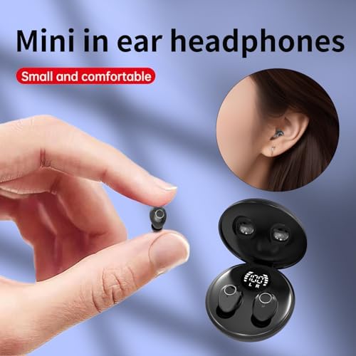 Invisible Mini Bluetooth Earbuds for Small Ear Canals – Ultimate Comfort with Noise Isolation for Work and Sleep – Lightweight Design, Fast Pairing & Superior Audio Quality for Discreet Listening Anywhere