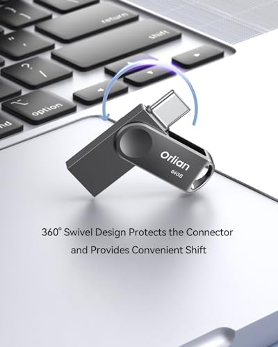 128 GB Dual USB Type C + A OTG Flash Drive – Waterproof Metal Swivel Design for Fast Data Transfer – Ideal Thumb Drive for PC, Laptop, Tablet, i Phone 15 & Android Devices – Portable Storage Solution for On-the-Go Professionals and Students