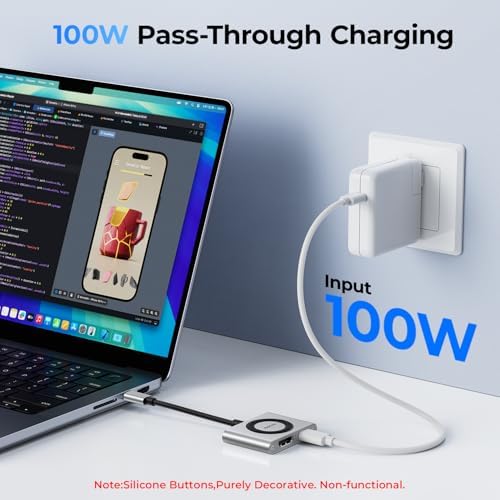 Transform Your Tech Setup with the Ray Cue 2-in-1 USB C Hub – Ultra-Fast HDMI Adapter for Vibrant 4 K@60 Hz Displays & 100 W Power Delivery – Ideal for Mac Book, i Pad, i Phone 15/16, Tablets, and Nintendo Switch – Compact Design for Effortless Home & Office Connectivity