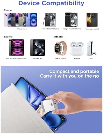 Aioneus 40 W USB C Fast Charging Block – 4-Port Dual PD & QC Wall Charger for i Phone 11-16, i Pad & Samsung Devices – Compact, High-Performance Power Adapter with Enhanced Safety Features for Home & Travel