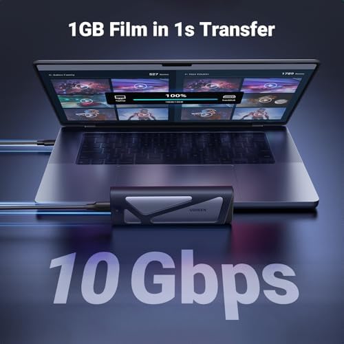 UGREEN M.2 NVMe SATA SSD Enclosure – Ultra-Fast 10 Gbps USB 3.2 Gen 2 External Adapter for PCI-E & SATA SSDs – Tool-Free Installation, UASP & TRIM Support, Compatible with 2230/2242/2260/2280 Drives – Durable Aluminum Alloy Design for Optimal Heat Management and Portability