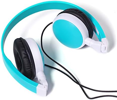 Cyan Adjustable Classroom Headphones for Kids – Bulk 10 Pack Wired Earbuds for Enhanced Learning | Durable, Comfortable Fit for Students | Compatible with Most Devices for Online Classes and Educational Use