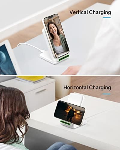 3-in-1 Wireless Charging Station for Apple Devices – Fast Charging Dock for i Phone 15/14/13/12 Pro Max, Apple Watch Series 8/7/SE/6/5/4/3/2, and Samsung Phones – Sleek Multi-Device Charger with Enhanced Safety Features and Compact Design